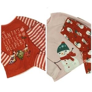 Shopkins & Carter’s Girls Size 6 Snowman Pajama & Santas Little Helper 4pc Set